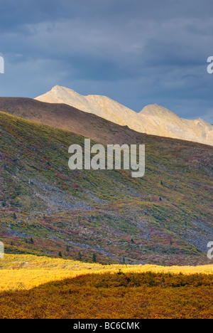 Passing rain squall over the Ogilvie Mountains Tombstone Territorial Park Yukon Canada Stock Photo