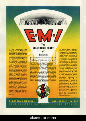 1951 colour advertisement for EMI (Electric and Musical Industries), Hayes, Middlesex, England Stock Photo