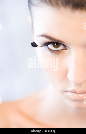 beauty woman with fake lashes Stock Photo