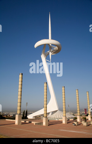 Barcelona - Torre Calatrava - Montjuic park Stock Photo