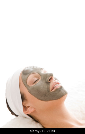 woman wearing beauty mask Stock Photo