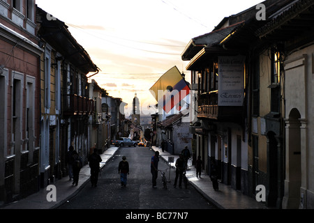 A sunrise view of La Candelaria Neighborhood in Bogota Colombia Stock Photo