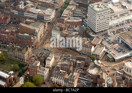 An aerial view of Queens Square Wolverhampton Stock Photo