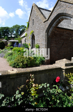 English Garden in Holcombe Court, Devon, UK Stock Photo