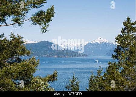 Howe Sound scenery on the sea to sky highway near Vancouver British Columbia Canada Stock Photo