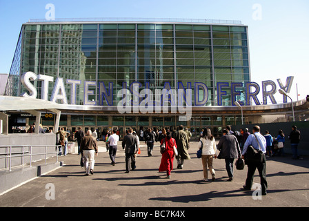 Entrance to Staten Island Ferry in New York City Stock Photo