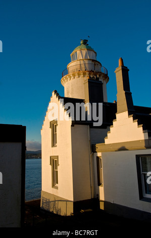 The Cloch lighthouse on the Firth of Clyde between Gourock and Inverkip. Stock Photo