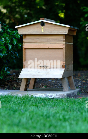 A National Bee Hive with gable roof Stock Photo