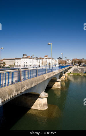 Bridge over the River Charente Jarnac Poitou Charente France Stock Photo