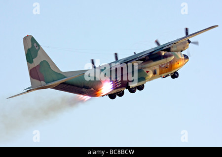 Israeli Air force C 130 Hercules 100 transport plane in flight Stock Photo