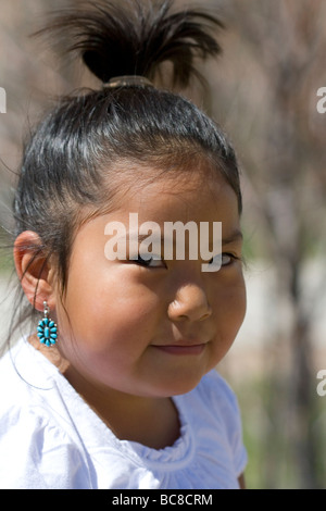 Portrait of a young Navajo Indian girl from Arizona USA Stock Photo