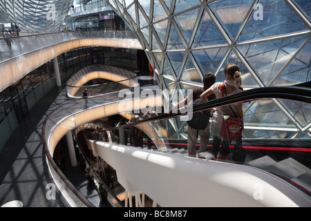 MyZeil from the top floor in Frankfurt The new shopping mall in central Frankfurt located on the busy Zeil shopping street Stock Photo