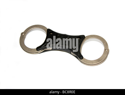 British police issue handcuffs Stock Photo