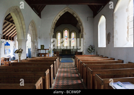 The Interior of St Mary s Church Chidham West Sussex UK Stock Photo