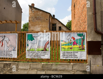 Pacanow town of children s fictional comics character Billy goat Koziolek Matolek Stock Photo
