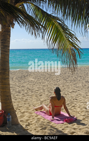 Beach at Playa del Carmen Caribe Quintana Roo state Mayan Riviera Yucatan Peninsula Mexico Stock Photo