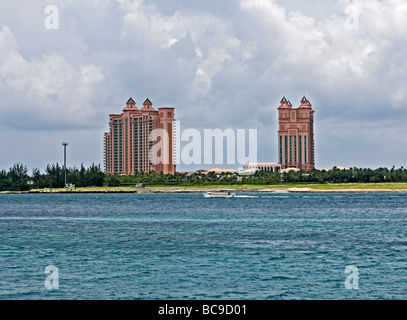 View of the Atlantis resort on Paradise island in Nassau, Bahamas Stock Photo