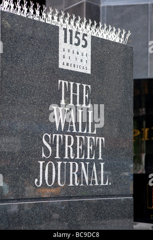 The Wall Street Journal front NYC Stock Photo