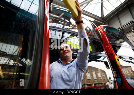 decker mechanic technician bus double london fix alamy
