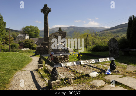 Grave of Rob Roy MacGregor, The Old Kirk, Balquhidder, Scotland Stock Photo