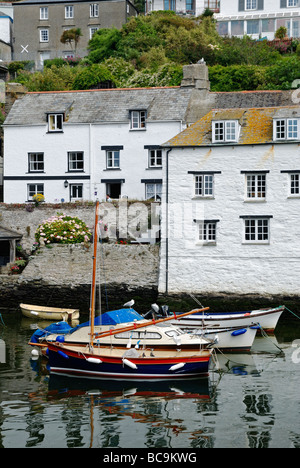 boats in the harbour at polperro,cornwall,uk Stock Photo