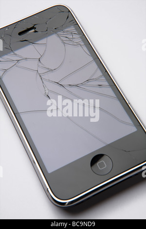 broken glass on a iphone 3G Stock Photo