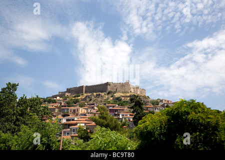 Castle At Molivos - Lesbos Stock Photo