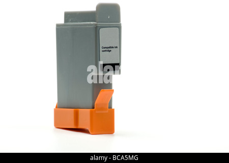 Cutout of a Generic black ink cartridge on white background Stock Photo