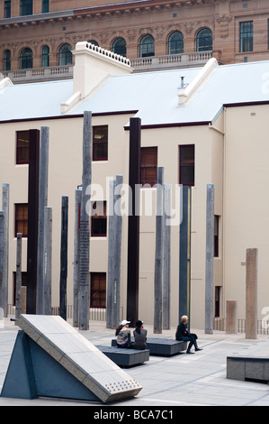 Art installation 'Edge of the Trees' at the Forecourt of Museum of Sydney, NSW, Australia Stock Photo