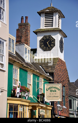 Market House and Cobblestone Cafe, High Street, Steyning, West Sussex , England, United Kingdom Stock Photo