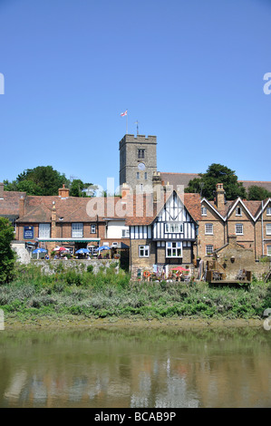 Village view across River Medway, Aylesford, Kent, England, United Kingdom Stock Photo