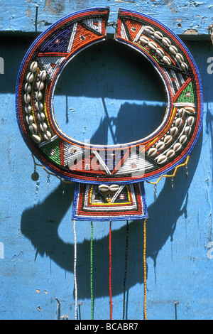 maasai wedding necklace nairobi craft market kenya Stock Photo