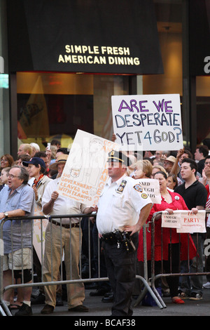 Times Square Tea Party rally on July 1, 2009 Stock Photo