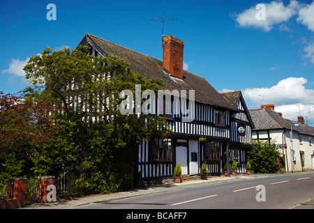 Half Timbered Medieval Houses Pembridge Village, near Leominster, Herefordshire, England, UK Stock Photo