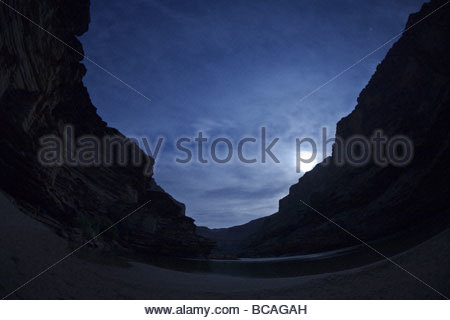 Moonlight, Carbon Creek, Grand Canyon National Park, Arizona Stock Photo