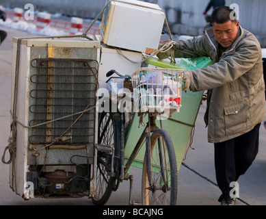 Chinese carrier in Shanghai street Stock Photo