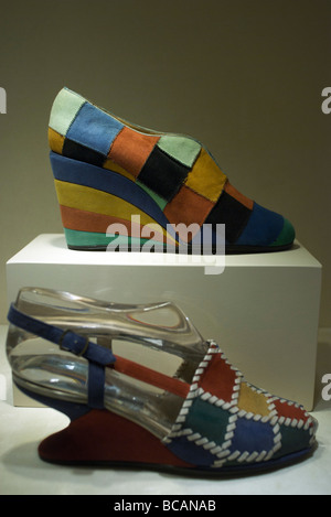 Exposition of Ferragamo's shoes. Opened in 1995 , the Salvatore Ferragamo Museum was designed to show the public the history of the brand's Stock Photo