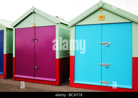 Beach huts in brighton Stock Photo