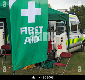 St Johns Ambulance First Aid post. Stock Photo