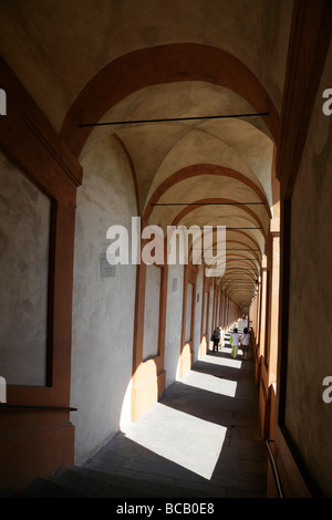 interior of the portico the longest in the world which leads to the church of san luca bologna italy Stock Photo