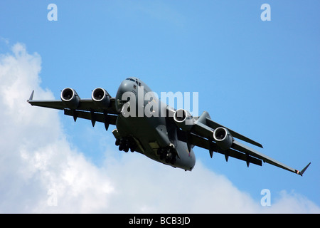 Boeing C 17 Globemaster III on finals at Brize Norton Airfield Oxfordshire UK Stock Photo