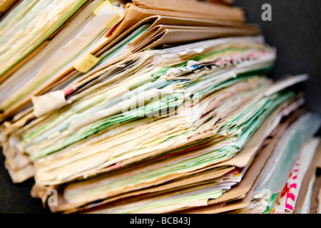 Patient notes in a hospital. Stock Photo