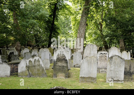 Gravestones Bunhill Fields burial ground Islington London England UK Stock Photo