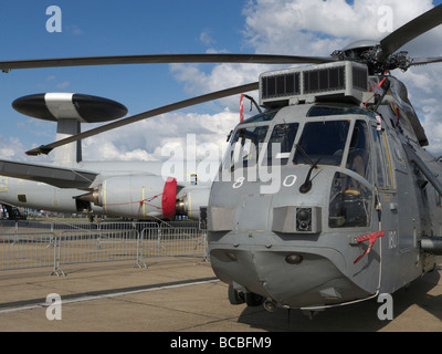 A Royal Navy Sea King ASaC.7 helicopter. RAF Waddington, Lincolnshire, England. Stock Photo