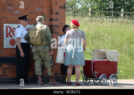 wartime weekend on the Great Central Railway, Quorn, Leicestershire, England, UK Stock Photo