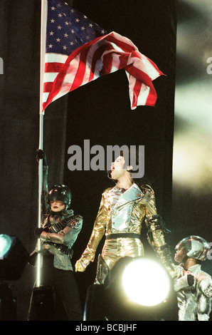 Michael Jackson seen here on stage at Sheffield 10th July 1997 Stock Photo