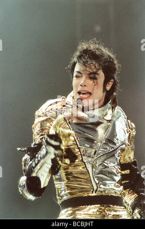 Michael Jackson seen here on stage at Sheffield 10th July 1997 Stock Photo