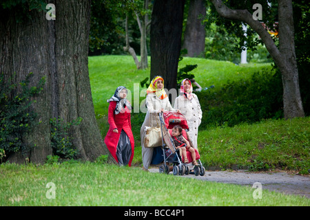 Turkish Muslim Americans in Prospect Park in Brooklyn New York City Stock Photo