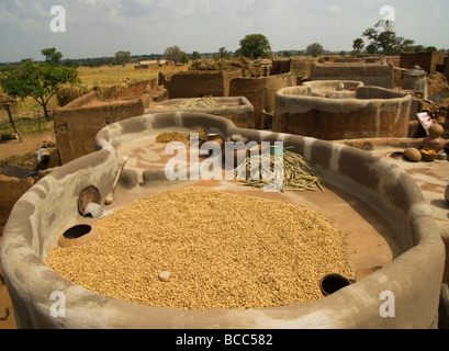 Burkina Faso. Gourounsi Country. Animist village of Tiebelé. Stock Photo