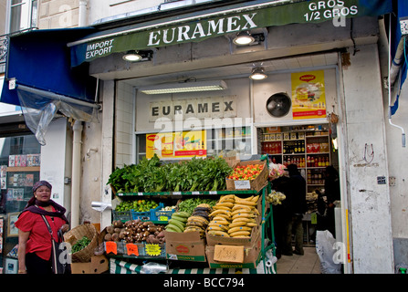 Barbes Rochechouart african arab quarter district of Paris. Stock Photo